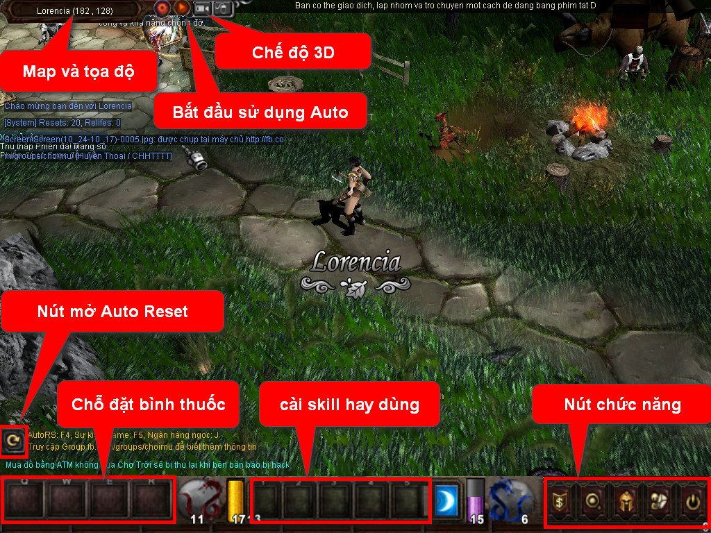 Chức năng chính của Game MU Thiên Giới